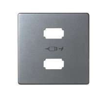 Simon 82 Накладка для зарядного устройства 2*USB, S82 Detail, алюминий  8201096-093  Simon