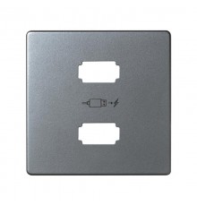 Simon 82 Накладка для зарядного устройства 2*USB, S82 Detail, алюминий  8201096-093  Simon