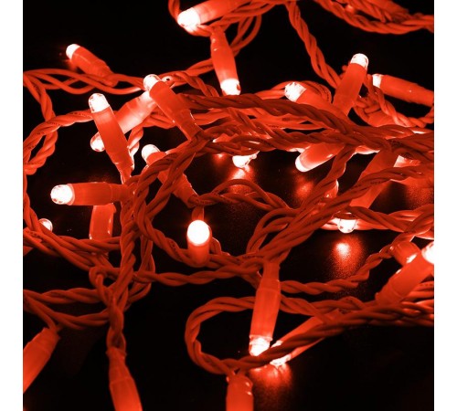 Гирлянда Нить 10м, с эффектом мерцания, белый ПВХ, 24В, цвет: Красный  305-232  NEON-NIGHT