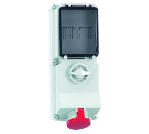 Розетка настенная с выкл + окно 16А 5р 400v 6hIP44 17056 I 17056-Bals I Bals