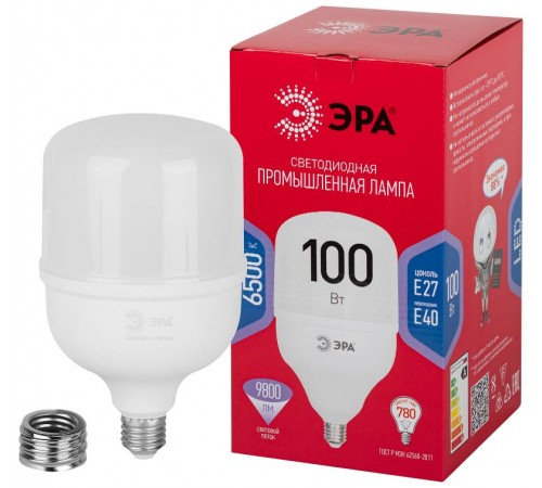 Лампа светодиодная  RED LINE LED POWER T140-100W-6500-E27/E40 R  100Вт колокол холодный белый свет   Б0063872  ЭРА