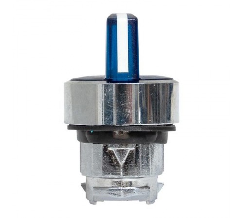 Механизм исполнительный переключателя ХB4 синий на 3 положения возвратный без фиксации, с подсветкой с короткой ручкой IP65  XB4BD3L-B-65  EKF