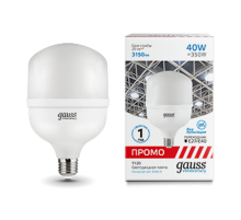 Лампа светодиодная промышленная Elementary T120 40W 3150lm 6500K E40 Promo LED 1/20  60434  Gauss