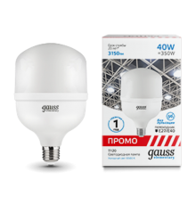 Лампа светодиодная промышленная Elementary T120 40W 3150lm 6500K E40 Promo LED 1/20  60434  Gauss