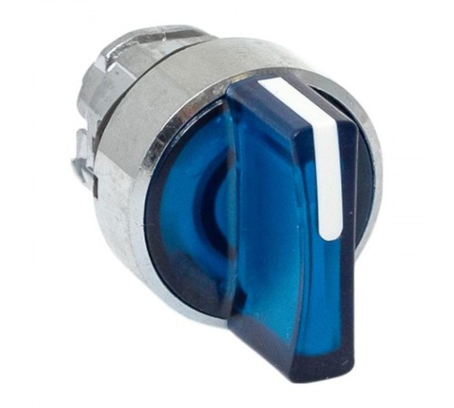 Механизм исполнительный переключателя ХB4 синий на 3 положения возвратный без фиксации, с подсветкой с короткой ручкой IP65  XB4BD3L-B-65  EKF