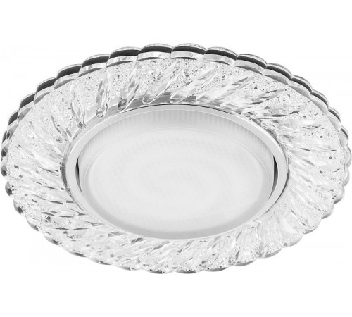 Светильник встраиваемый с белой LED подсветкой CD4021 потолочный GX53 без лампы прозрачный  41294  Feron