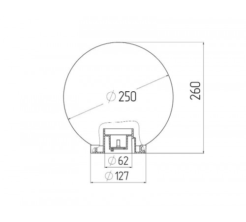 Светильник садово-парковый НТУ 02-60-251 без опоры, шар белый призма D=250 mm  Б0048044  ЭРА