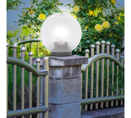 Светильник садово-парковый НТУ 02-60-252 без опоры, шар прозрачный призма D=250 mm  Б0048053  ЭРА