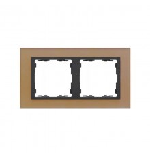 Simon 82 Рамка декоративная, 2 поста, S82 Nature, Стекло, медь-графит  82827-34  Simon