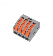 Универсальная клемма СМК 222-414, 4-проводная серая 0,08-2,5/4 мм (блистер 5 шт/уп)  07-5254-4-05  REXANT