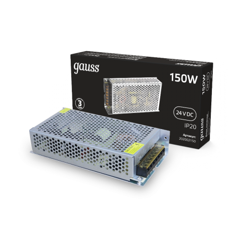 Блок питания 150W 24V IP20 1/50  202002150  Gauss