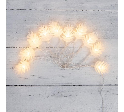 Гирлянда светодиодная Шишки 1,5 м, 10 LED, прозрачный ПВХ, цвет свечения теплый белый, 2 х АА (батарейки не в комплекте)  303-098  NEON-NIGHT