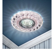 Светильник точечный встраиваемый под лампу DK LD18 MR16 50Вт GU5.3 розовый с подсветкой  Б0028068  ЭРА