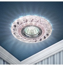 Светильник точечный встраиваемый под лампу DK LD18 MR16 50Вт GU5.3 розовый с подсветкой  Б0028068  ЭРА