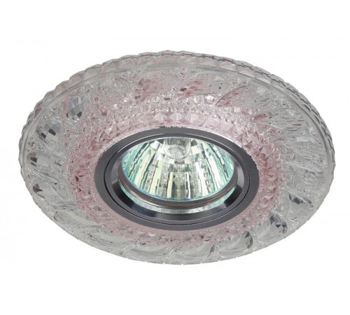 Светильник точечный встраиваемый под лампу DK LD18 MR16 50Вт GU5.3 розовый с подсветкой  Б0028068  ЭРА