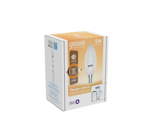 Лампа светодиодная Smart Home DIM E14 C37 5 Вт 2700К 1/10/40  1100112  Gauss