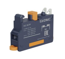 Контактный блок  с клеммным безвинтовым зажимом, нормально-замкнутый  MC-NCPP  DKC