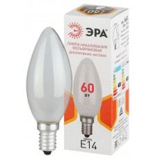 Лампа накаливания  B36 60Вт Е14 / E14 230В  свечка матовая  Б0066376  ЭРА