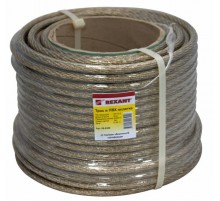 Трос стальной в ПВХ оплетке d=10,0 мм, прозрачный (катушка 50 м)  09-5300  REXANT