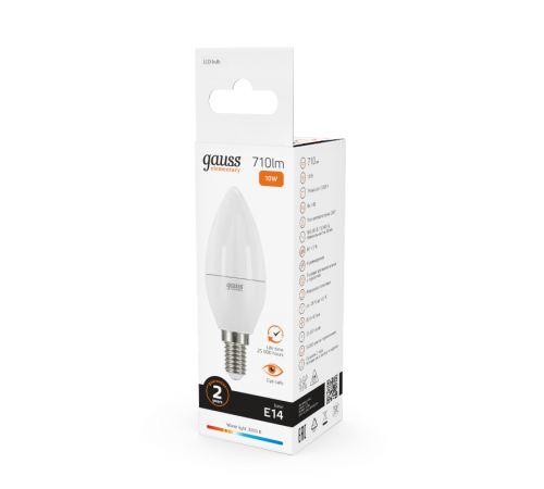 Лампа светодиодная LED 10Вт E14 220В 2700К Elementary свеча  33110  Gauss