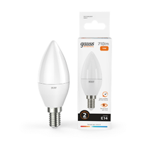 Лампа светодиодная LED 10Вт E14 220В 2700К Elementary свеча  33110  Gauss