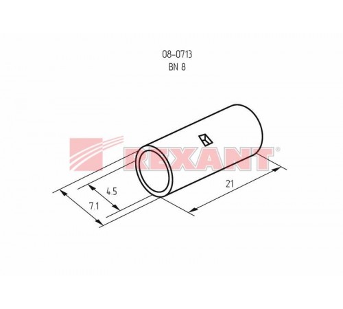 Соединительная гильза L-21 мм 10 мм (ГМЛ (DIN) 10)  08-0713  REXANT