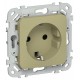 FLITE Розетка с заземлением со шторками быстрозажимные клеммы 16А РСш11-1-ФлО оливковый  FI-R14-16-1-K26  IEK