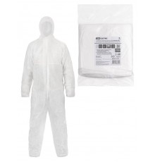 Комбинезон защитный одноразовый "Каспер Р40", на молнии, 40 г/м2, белый, разм. 52-54/170-176,  SQ1016-0321  TDM