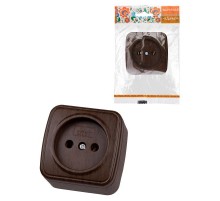 Розетка 2П открытой установки IP20 10А, венге "Дача" Народная  SQ1824-0027  TDM