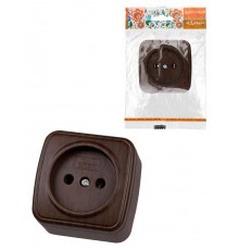Розетка 2П открытой установки IP20 10А, венге "Дача" Народная  SQ1824-0027  TDM