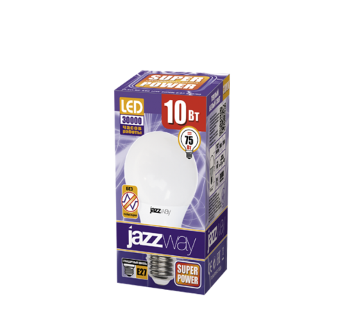 Лампа светодиодная LED 10Вт Е27 220В 3000К PLED- SP A60 груша  1033697  Jazzway