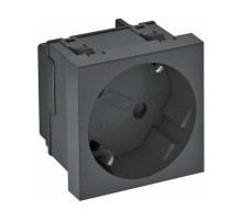 Розетка 2К+3 под углом 33° шторки 16А 250В (45х45 мм - 1 модуль Modul45) черная  6120081  OBO Bettermann