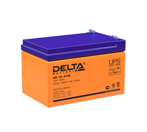 Акумуляторная батарея UPS серии HR 12-51 W 12В/12Ач  HR 12-51 W  DELTA