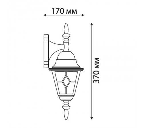 Светильник садово-парковый Vega D черное золото настенный  a025018  Elektrostandard
