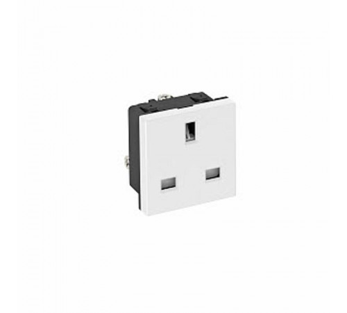 Розетка одинарная 0° брит.стандарт, 16А, 250 В (белый) (STD-BS0 RW1)  6120722  OBO Bettermann