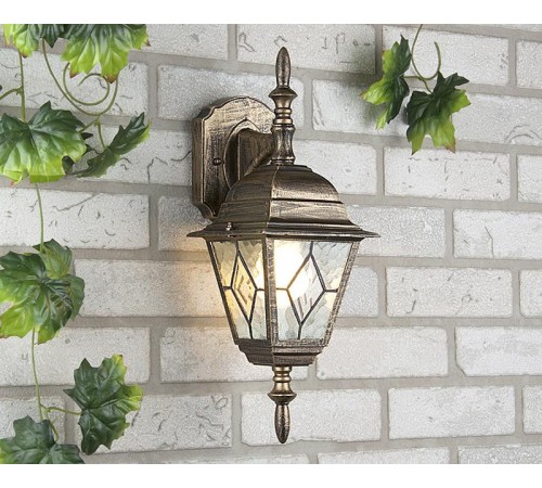 Светильник садово-парковый Vega D черное золото настенный  a025018  Elektrostandard