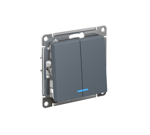 AtlasDesign Грифель Выключатель 2-клавишный с подсветкой, сх.5а, 10АХ, механизм  ATN000753  SE