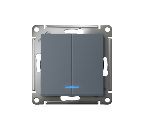 AtlasDesign Грифель Выключатель 2-клавишный с подсветкой, сх.5а, 10АХ, механизм  ATN000753  SE