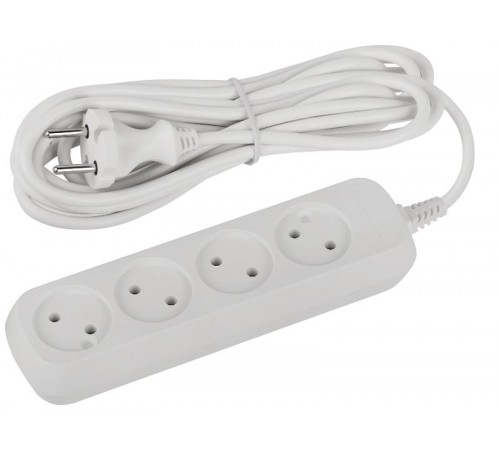 Удлинитель электрический ЭРА UDL-10-450 Greenline 4 розетки без заземления 5м ПВС 2x0.75мм2   Б0065063  ЭРА