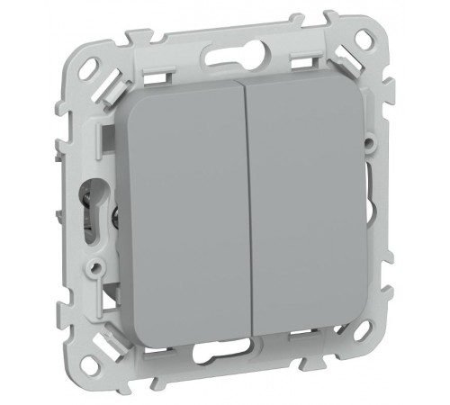 FLITE Выключатель 2-клавишный 10А ВС12-1-0-ФлС серый  FI-V20-0-10-1-K03  IEK