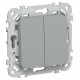 FLITE Выключатель 2-клавишный 10А ВС12-1-0-ФлС серый  FI-V20-0-10-1-K03  IEK