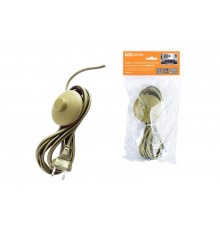 Шнур с ножным выключателем и плоской вилкой ШУН01В ШВВП 2х0,75мм2 3,5м. бронза  SQ1305-0063  TDM