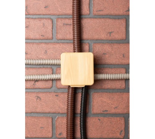 Коробка распределительная КМР-030-035 пылевлагозащищенная без мембранных вводов (80х80х50) светлое дерево EKF PROxima  plc-kmr-030-035-s  EKF