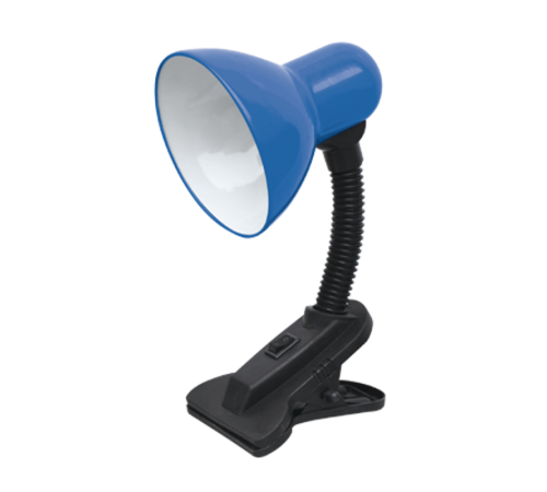 Светильник настольный под лампу СНП-01С на прищепке 40Вт E27 СИНИЙ (мягкая упаковка)  4690612012438  IN HOME