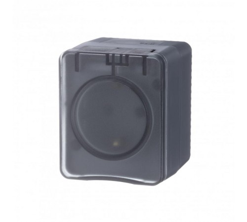 AtlasDesign Profi54 Антрацит O/У Розетка с заземлением со шторками 16А  ATN544045  SE