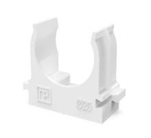 Крепеж-клипса для труб для прямого монтажа белая в гофроящике d25 мм (900шт/кор)  PR13.02708  Промрукав