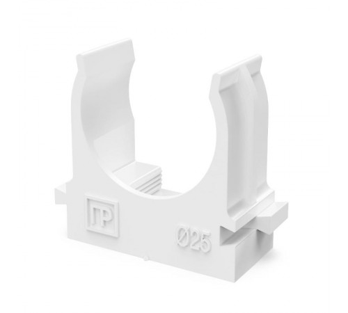 Крепеж-клипса для труб для прямого монтажа белая в гофроящике d25 мм (900шт/кор)  PR13.02708  Промрукав