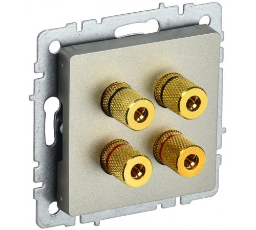 BRITE АудиоРозетка 4-местная РА10-БрШ шампань  BR-S40-K37  IEK