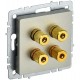 BRITE АудиоРозетка 4-местная РА10-БрШ шампань  BR-S40-K37  IEK