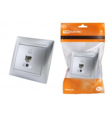 Розетка компьютерная RJ45  серебр. металлик "Лама"   SQ1815-0216  TDM